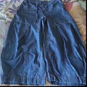 W LG Free People Castaway Wide Leg Denim NWOT
